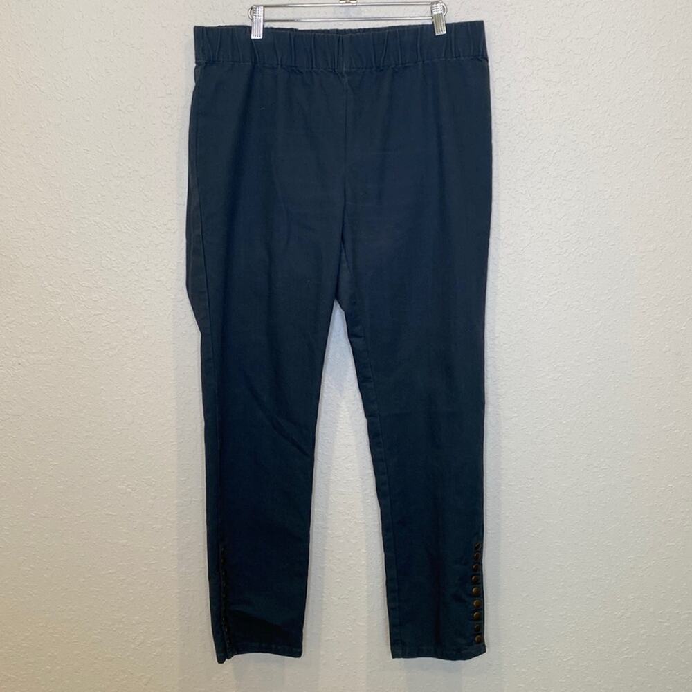 Soft Surroundings Stretch Denim Snap Ankle Skinny Leggings Pants EUC Sz XL